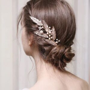 HOT Wedding Hair Comb Clip Rhinestone Bridal Hair Comb Piece Gold ✨✨🔥 New